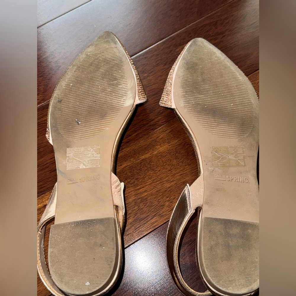 Preloved -Elegant Rhinestone Slingback Flats - Picture 4 of 4